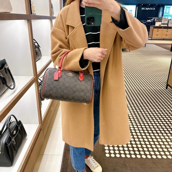 Coach CH280 Rowan Satchel In Signature Canvas IN BROWN 1941 RED